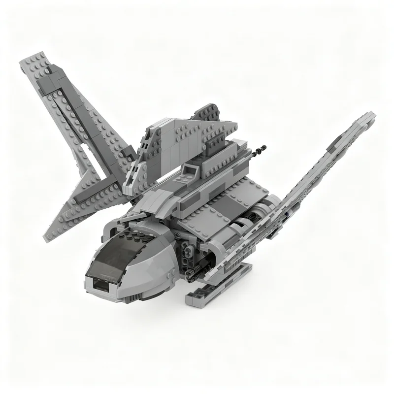 Фото 709 деталей MOC, модель космического корабля-шаттла Т-2с класса «Тета», строительные блоки, рождественский подарок, коллекция, художественное творчество, идея для подарка на день рождения, DIY. №2