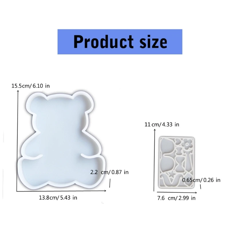2 шт. силиконовые формы в виде медведя для из глины ремесла домашние украшения
