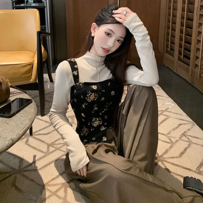 Жаккардовая майка Xian однотонный стильный комплект из трех предметов Свободные