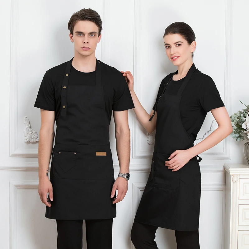 

Unisex Chef Apron Restaurant Work Wear Men Women Canteen Home Kitchen Cooking Uniform Waiter Waitress Hanging Neck Apron