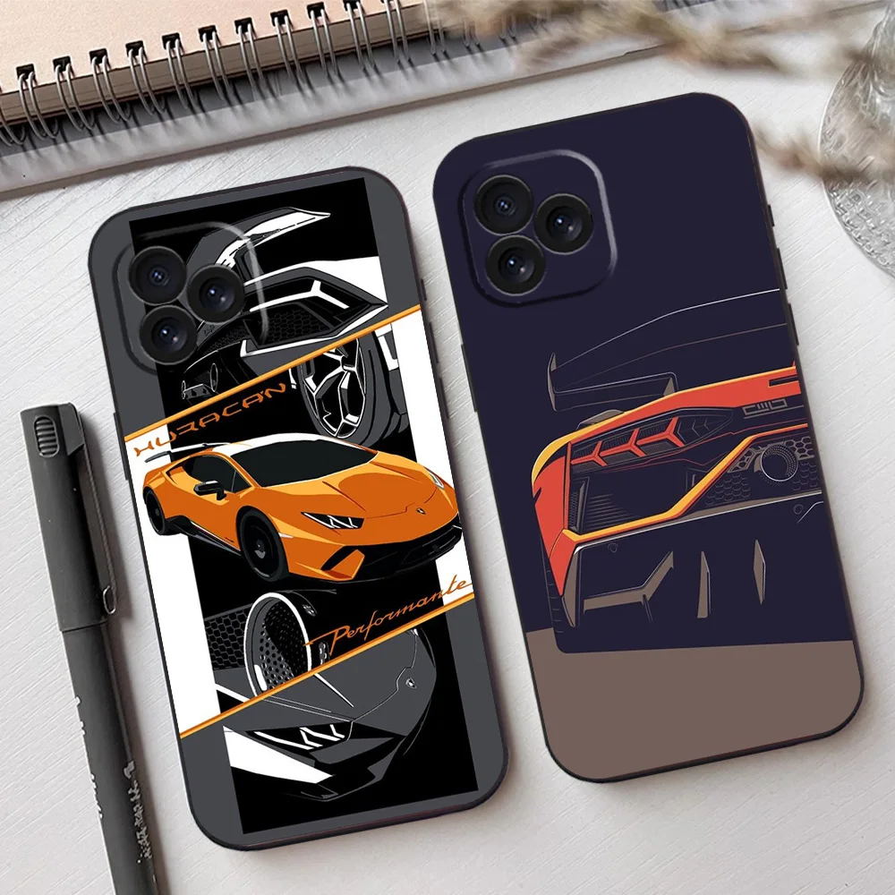 Роскошный автомобильный чехол для телефона L-Lambors G-Ghinis Samsung A03 A04 A05 S A13 A34 A53 4G 5G S22 S23