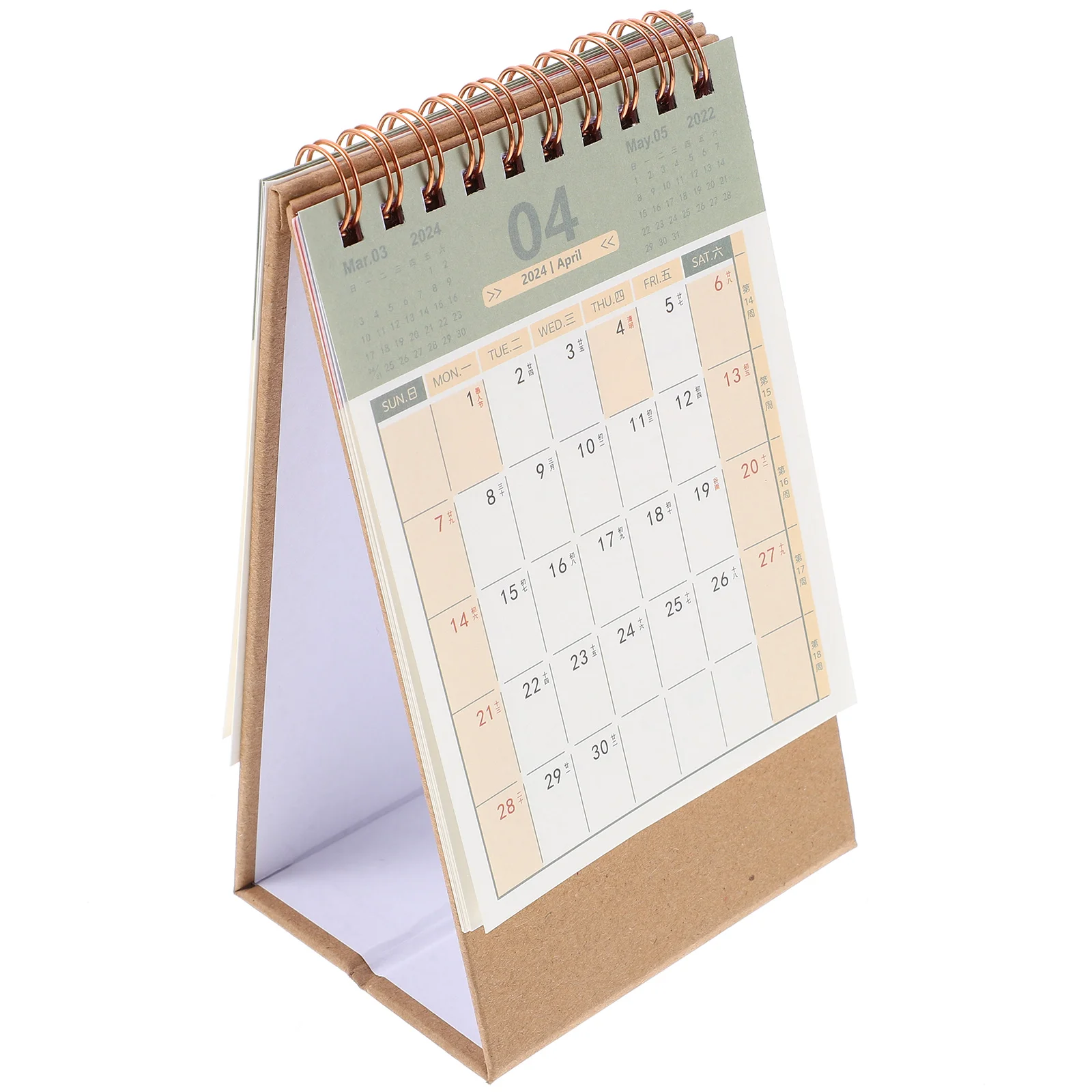 2024 настольный мини-календарь милый бумажный календарь-2024 офисный Настольный бронзирующий стоячий календарь