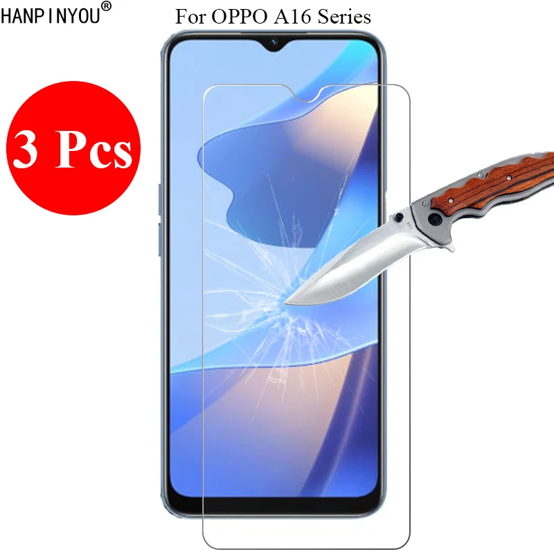 

3 Pcs/Lot 9H 2.5D Tempered Glass Screen Protector For OPPO A16 A16K A16S A16e 6.52" Protective Film + Clean Tools