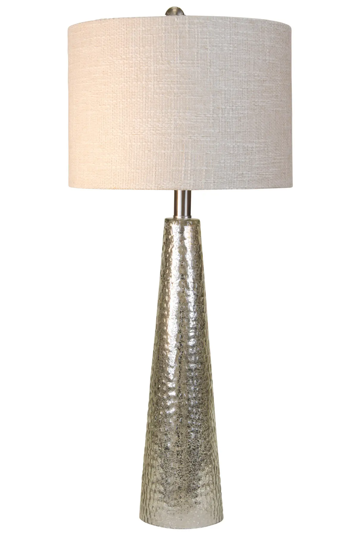 

Настольная лампа HMTX, 29 дюймов, Northbay, Меркурий, отделка стекла, белая ткань, затенение