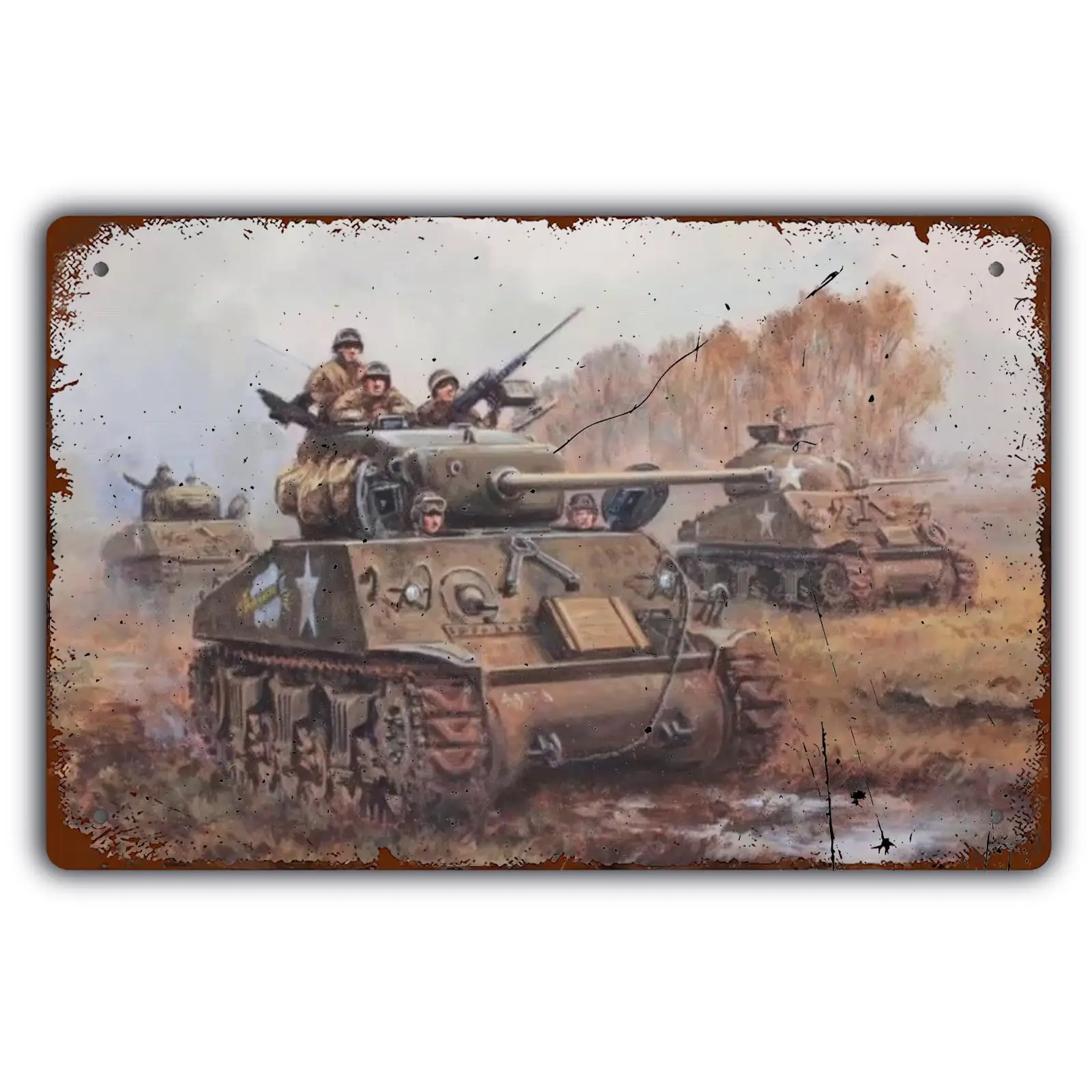 Военные армейские танки WW2 жестяные знаки винтажные металлические для мужчин в