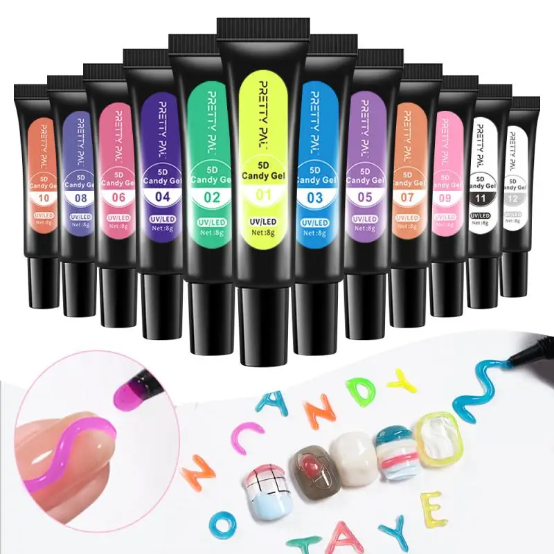 

5D Solid Pudding Gel Nail Polish Multifunctional Tube Candy Elastic Painting Gel Plastic Gummy Gum Nails Decoration Nail Art