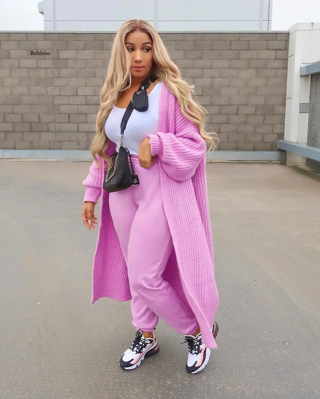 

Fashion Warm Knitted Oversized Sweater Cardigan Women Casual Long Lantern Sleeve Jumper Outwear Autumn Winter Soft Loose Sweater