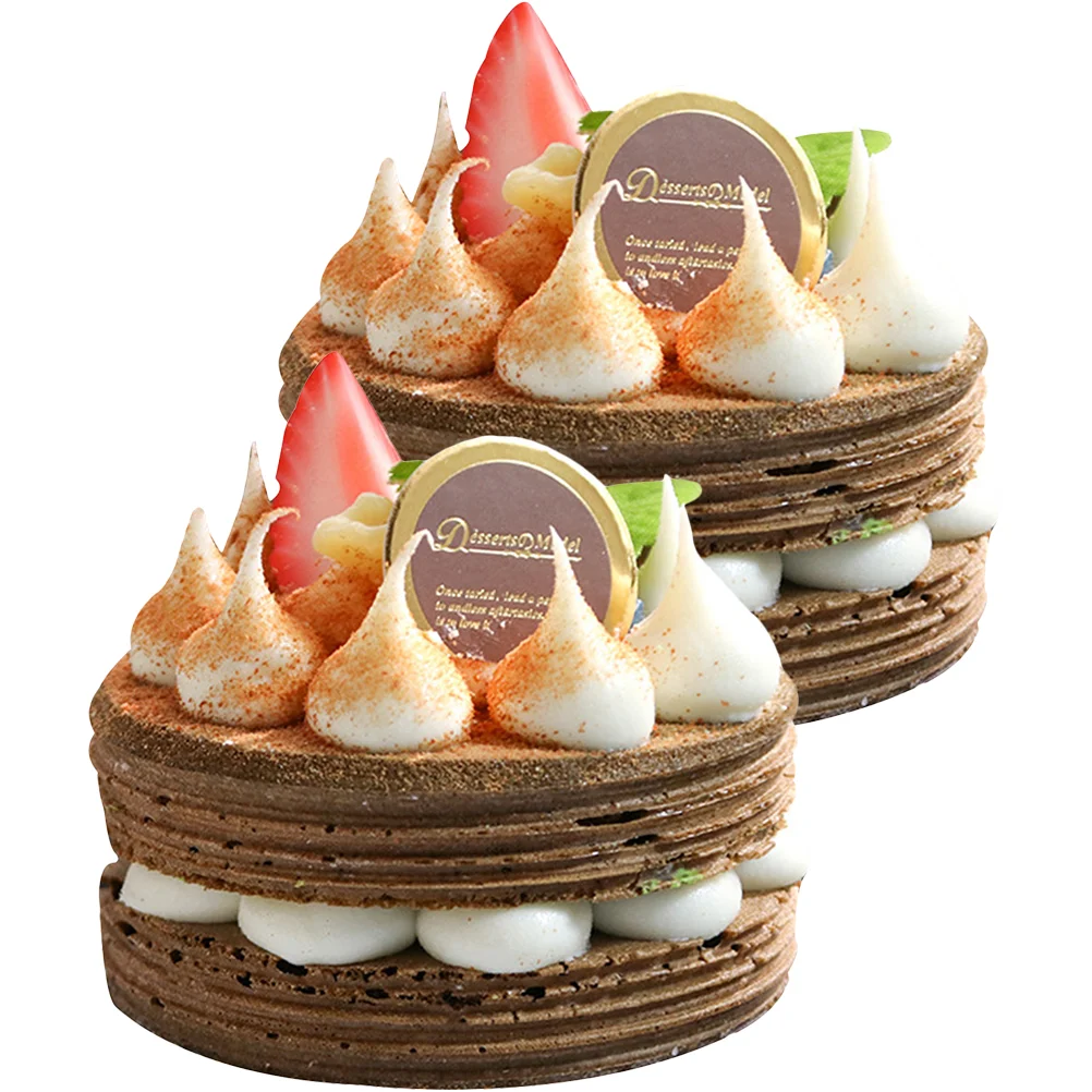 

2 Pcs Realistic Fake Cakes Wedding Faux Cake Display Toy Cake Simulation Cake Dining Table Fake Cake Decor