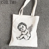 womens handbag shopping bags retro angel baby canvas bags harajuku casual shopper bag large capacity eco friendly shoulder bag