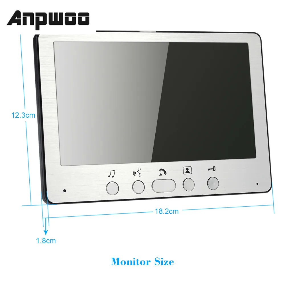 

Проводной видеодомофон ANPWOO 7 ''TFT LCD, визуальная Система домофона, внутренний монитор 700TVL, наружная Водонепроницаемая ИК-камера