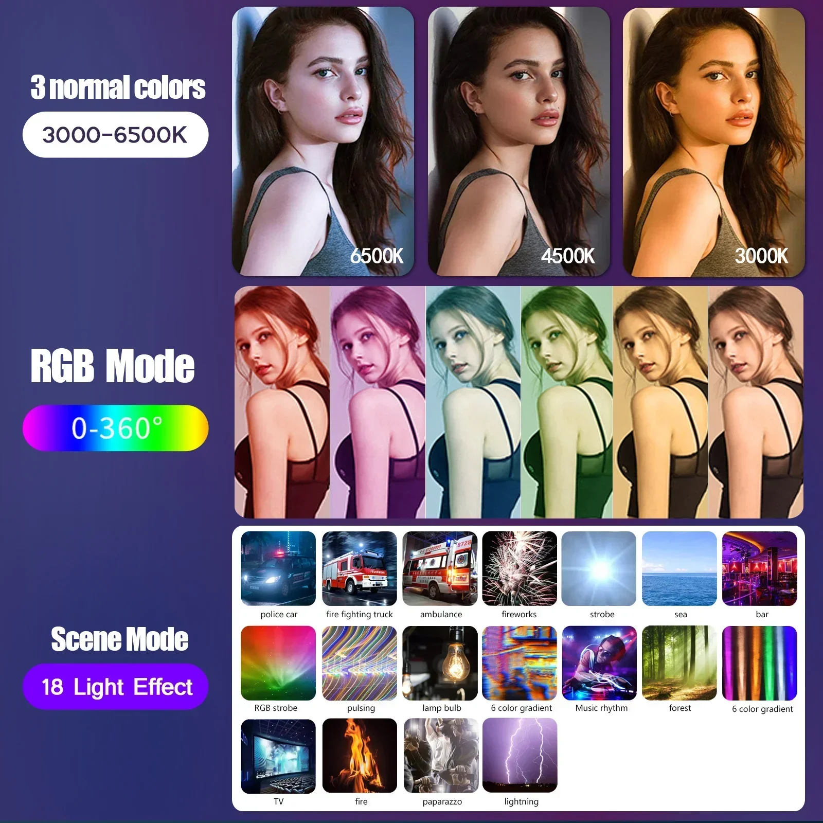 Ручная вспышка освещение со штативом RGB-подсветка для фотосъемки видео палочка