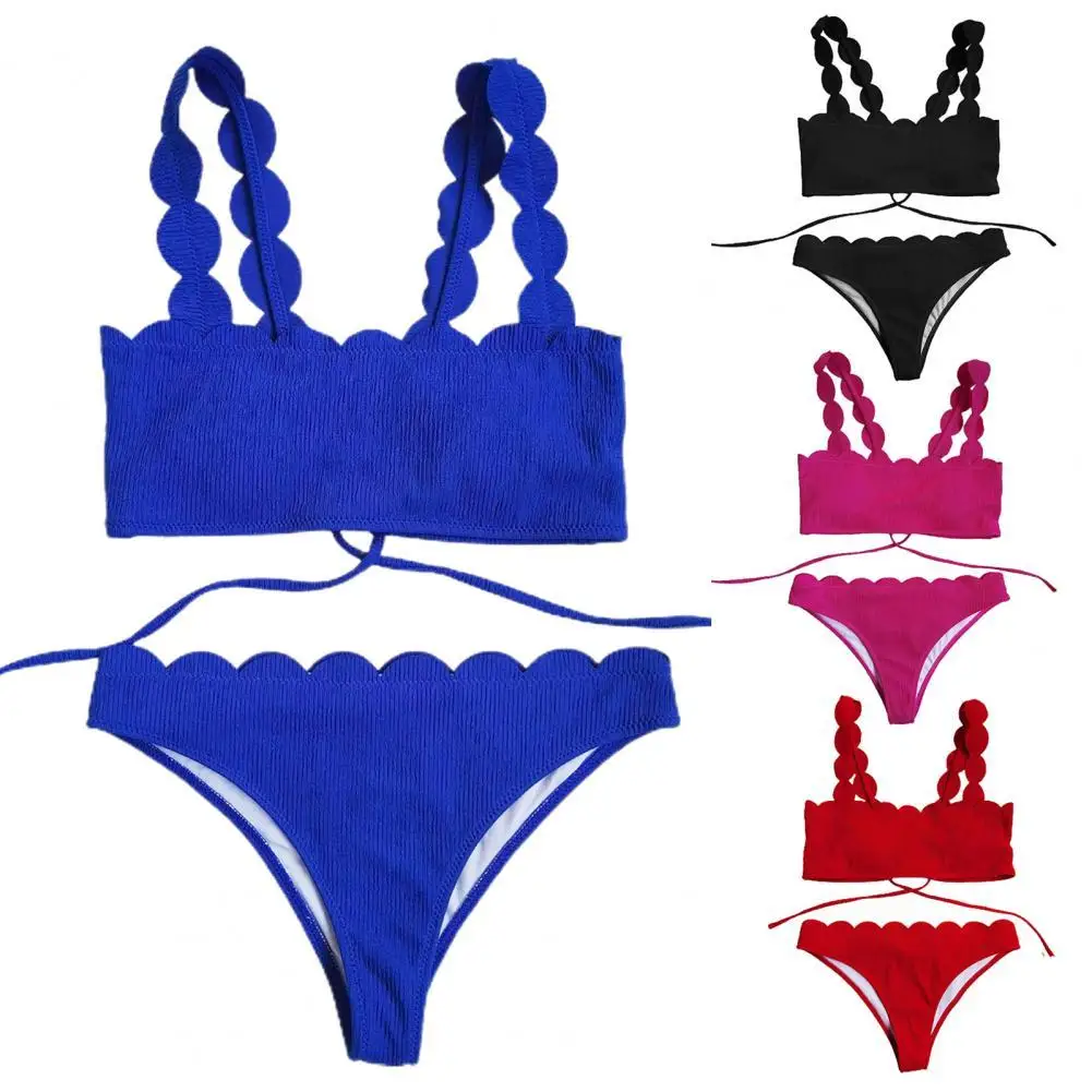 Соблазнительные однотонные бикини 2021 купальники женский спортивный купальный