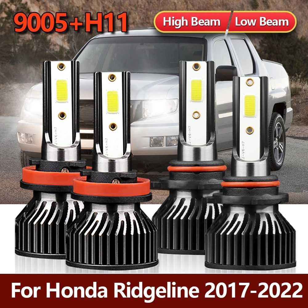 

4x 9005 H11 LED Headlight Bulbs Combo Headlamp High Low Lights Kit Car Lamps For Honda Ridgeline 2017 2018 2019 2020 2021 2022