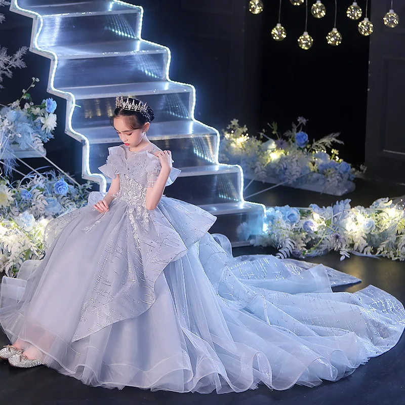 Princess Dress For Girls Prom Dresses Fancy Flower Girl Mermaid Costumes Kids Wedding Tulle Birthday Party Cloth Evening Vestido enlarge