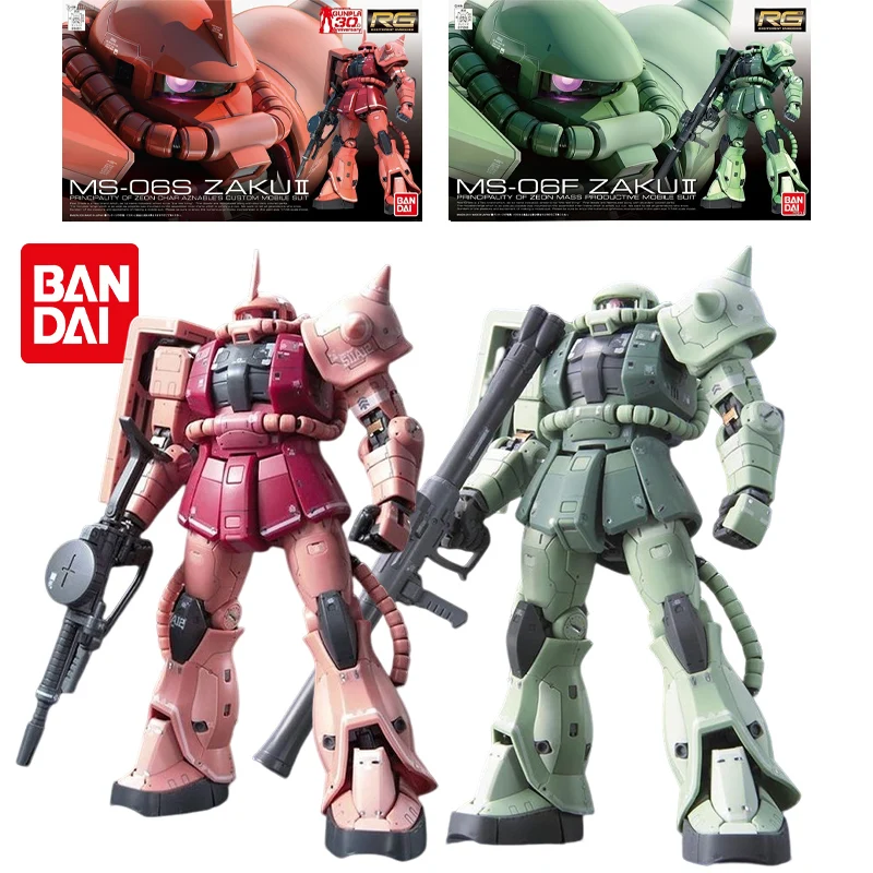 

Bandai Original Model Kit GUNDAM RG MS-06S ZAKU 2 1/144 Anime Action Figure Assembly Model Toys Collectible Robot Gifts for Boys