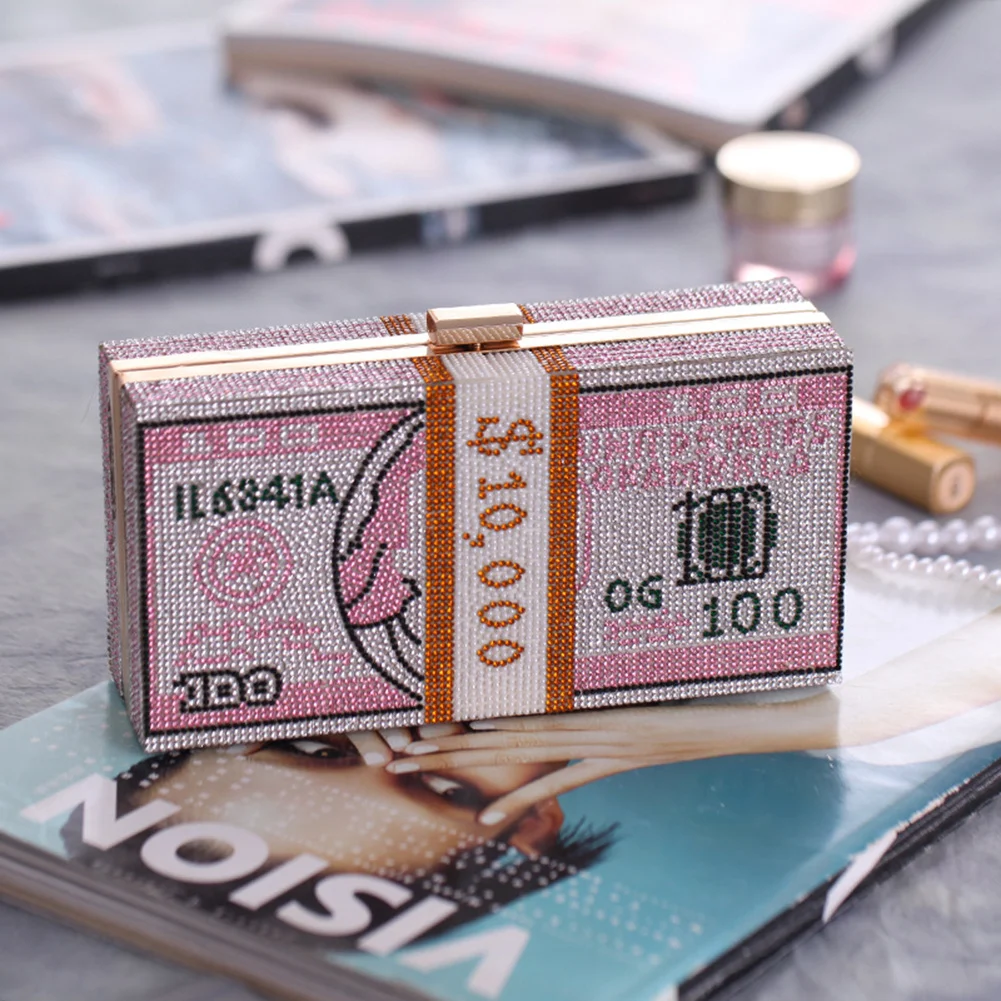 

Модный женский клатч для денег, кошельки, наличные деньги, вечерняя сумка, дизайнерские сумки, женская сумка через плечо с цепочкой и бриллиантами