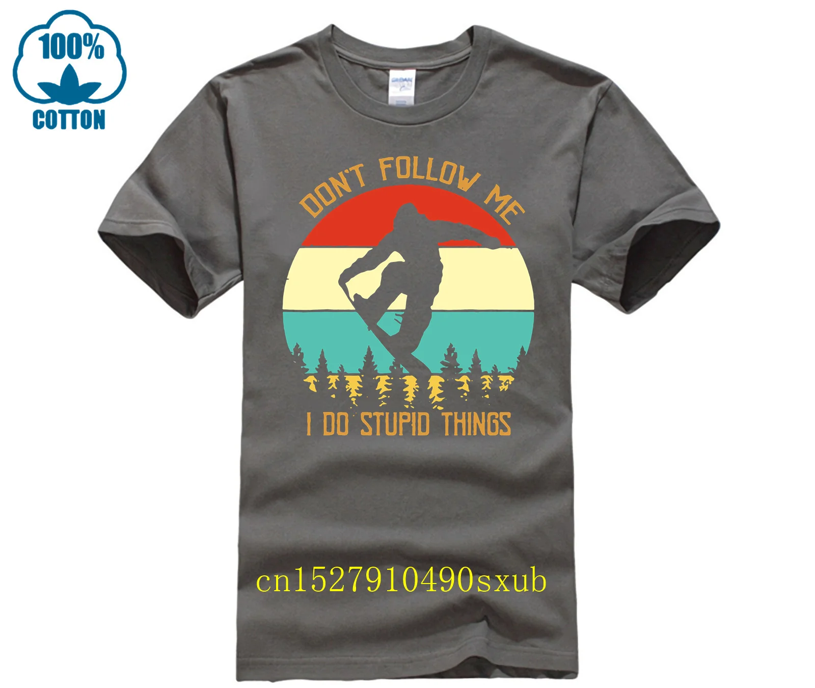 Don-t-Follow-Me-T-Shirt-I-Do-Stupid-Things-Snowboarding-Monkey-Funny-Tshirt-Asia-Size