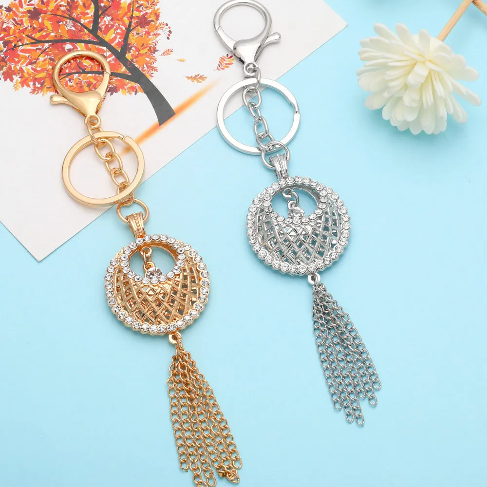 

WANGAIYAO new creative alloy chain tassel keychain car pendant fashion bag accessories birthday anniversary small gift