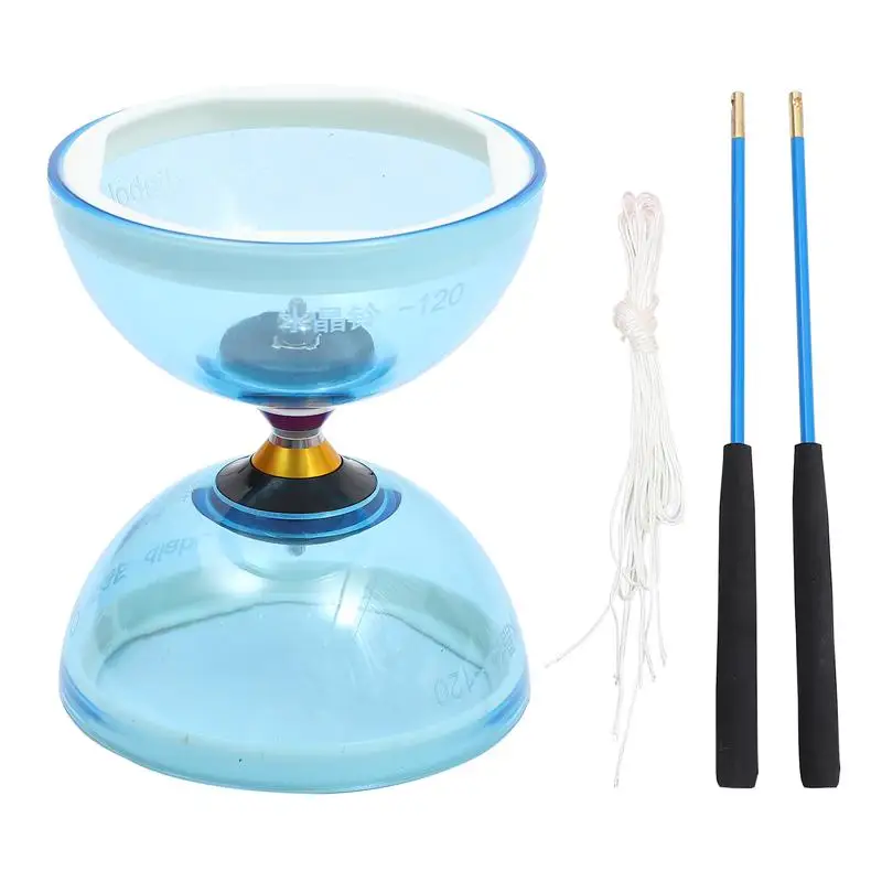 1 Set Plastic Bowl Diabolo Juggling Spinning Chinese Yo-yo Juggling Toy Crystal Diabolo Plaything with Diablo Sticks and String