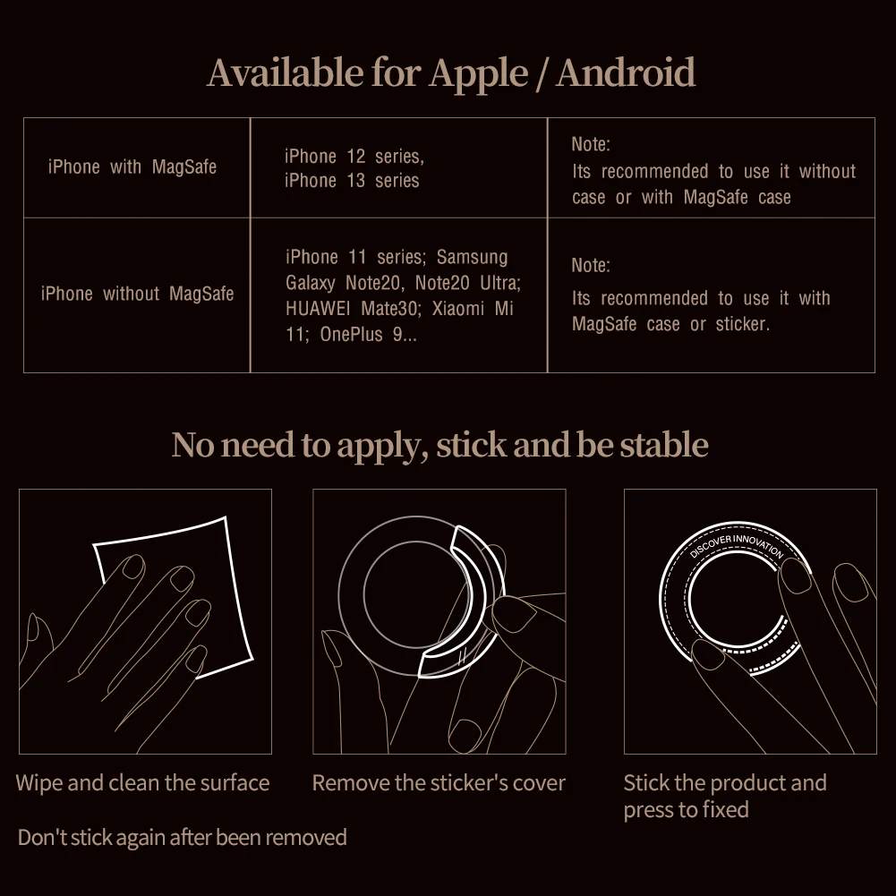 Nillkin 2 Pack SnapHold Magnetic Sticker for iPhone 12 13 14 Pro Max