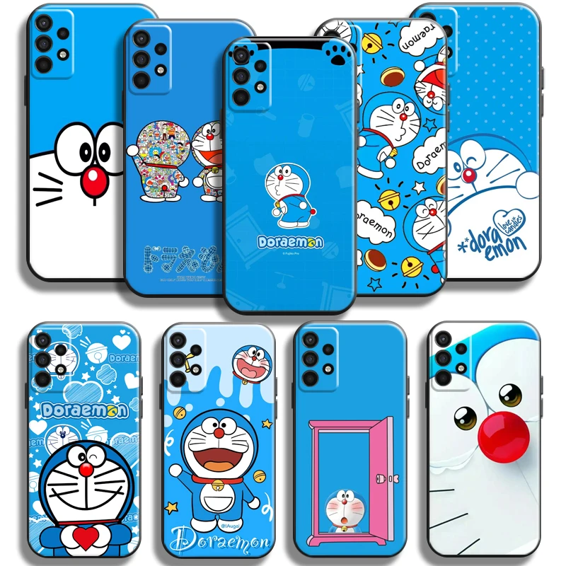 

Doraemon Phone Case For Samsung Galaxy A11 A12 A21 A21S A22 A30 A31 A32 A50 A51 A52 A70 A71 A72 5G Carcasa Silicone Cover Black