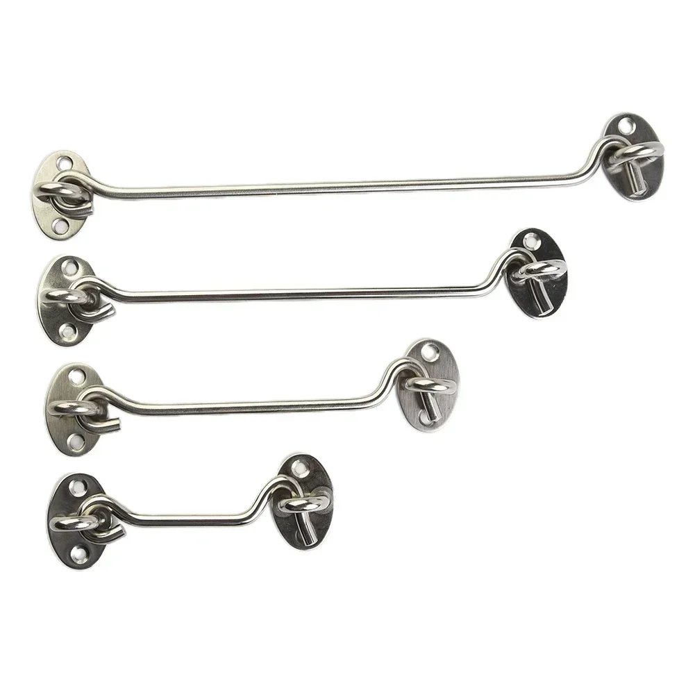 Серебряный держатель с крючком для кабины сарая двери винтами крючок замок в