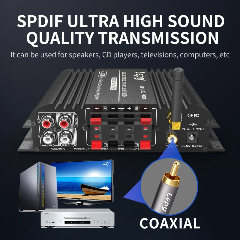 LEPY LP-269PRO 4 1 канальный усилитель Bluetooth 5 0 коаксиальный в USB SD FM Функция сабвуфера для