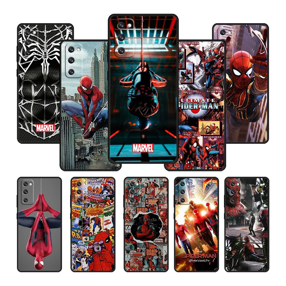 

Spiderman Marvel Movie Cover Case for Samsung Galaxy S20FE S20 FE S22 S21 S10 S9 S8 S7 Plus Lite 5G Ultra Thin Capa Bag