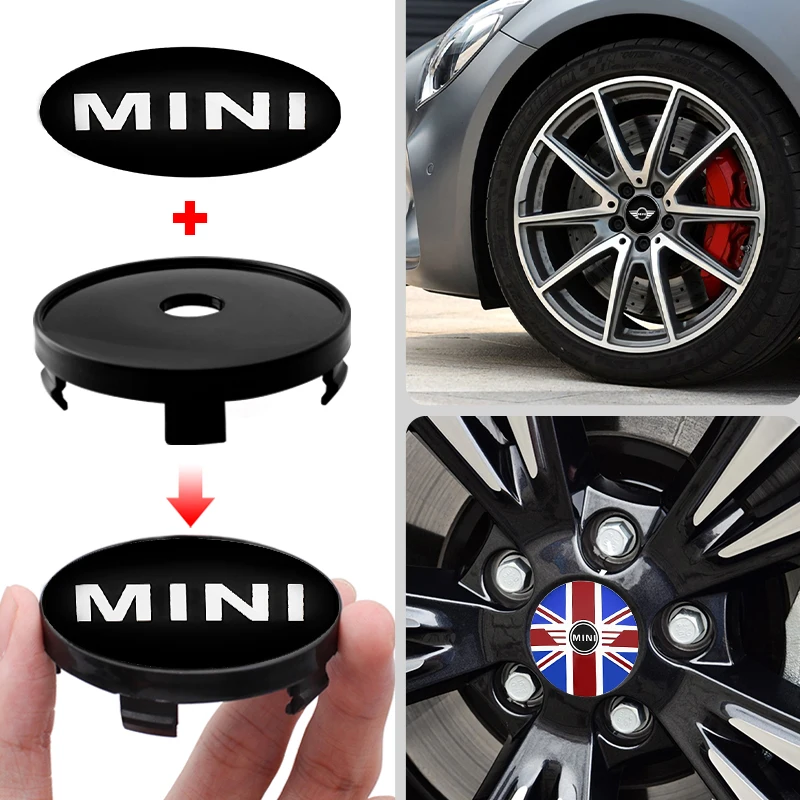 

4PC 60mm Car Emblem Sticker Wheel Center Cap Hub Covers For Mini Cooper One S R56 R50 R53 F56 F55 R60 Countryman Car Accessories