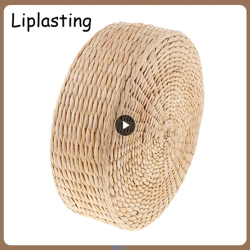 

30x30x10cm Natural Straw Round Pouf Tatami Cushion Weave Handmade Pillow Floor Japanese Style Cushion With Silk Wadding Textile