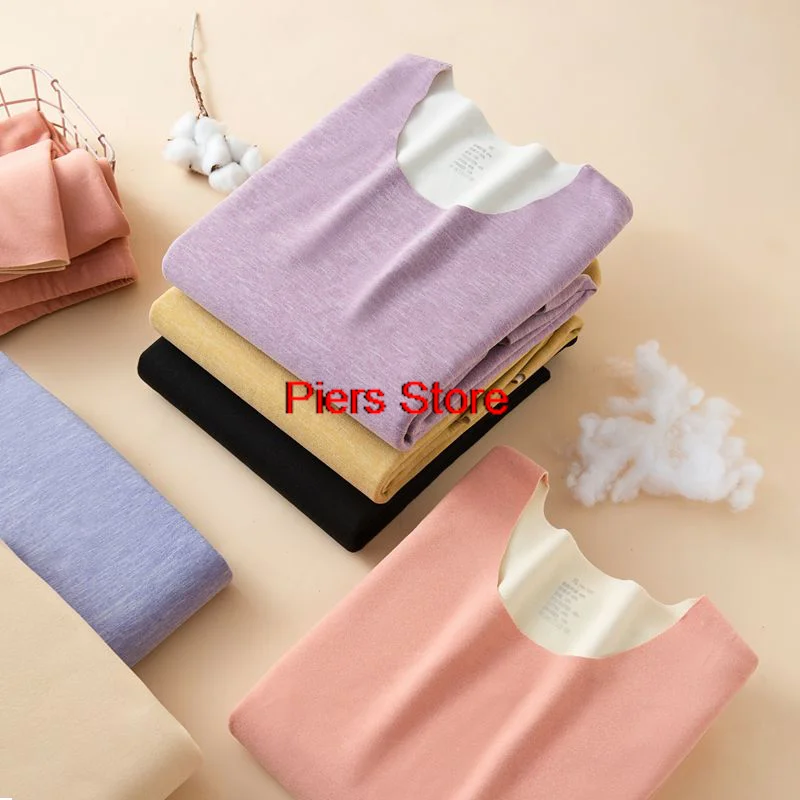 New 2022 Thermal Underwear Warm Winter Long Johns High Elasticity Seamless Intimates Sexy Ladies Long Sleeve Tops+Pants Suit