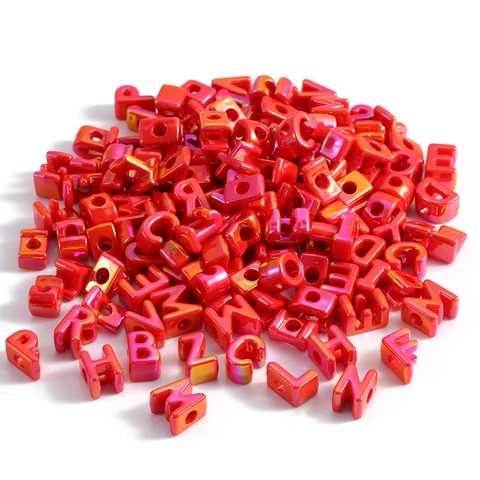 Акриловые бусины с алфавитом YuenZ 20x14 мм