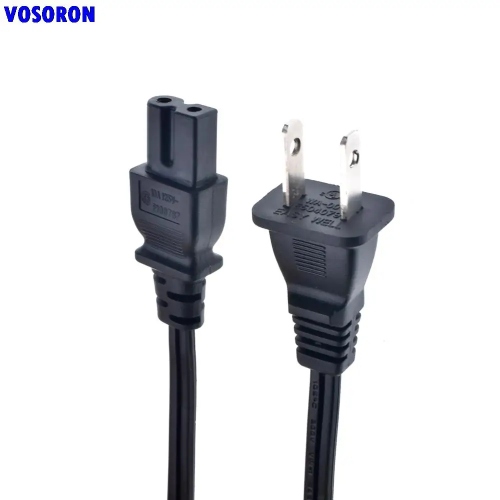 Кабель питания 18AWG NEMA 1-15P к IEC320 C7, 1,8 м, универсальный, 2 слота, поляризованный, для фигуры 8, адаптер переменного тока, шнур питания