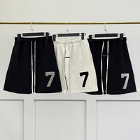 oversized new summer shorts essentials 7 collection shorts 100 cotton 7 flocking logo hip hop loose unisex oversize shorts