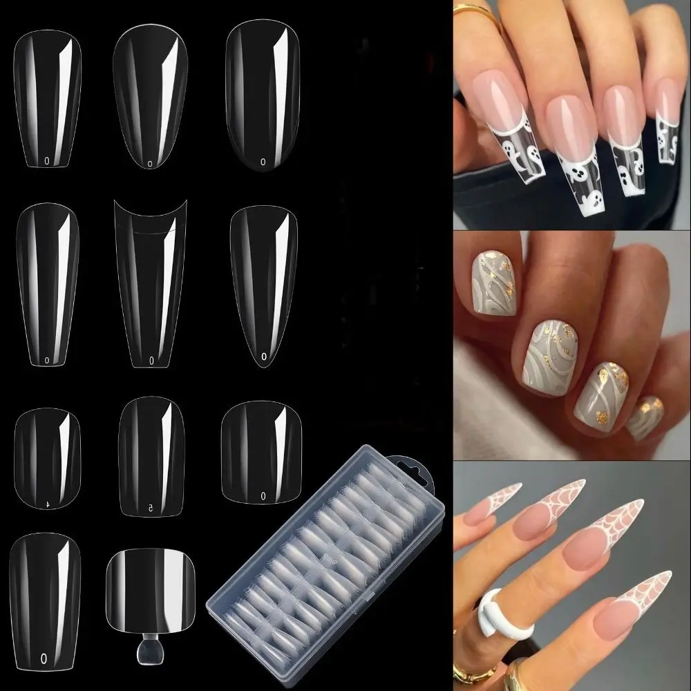 

480 шт., прозрачные накладные ногти с полным покрытием