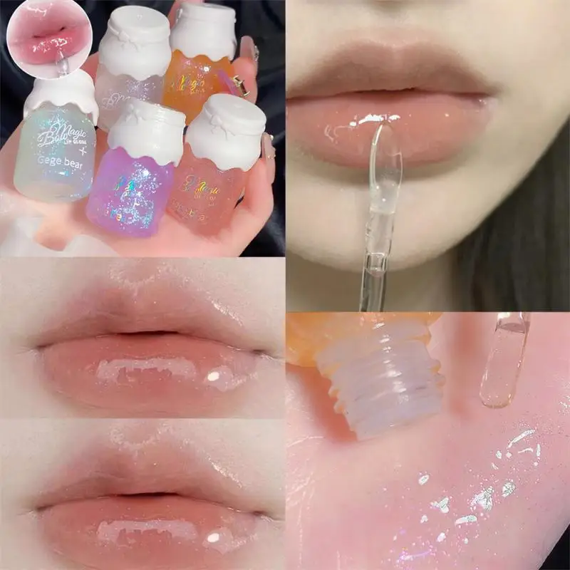 

Gege Bear 5 Colors Mirror Water Lip Gloss Transparent Waterproof Glossy Liquid Lipstick Red Lip Tint Lip Glaze Beauty Cosmetics
