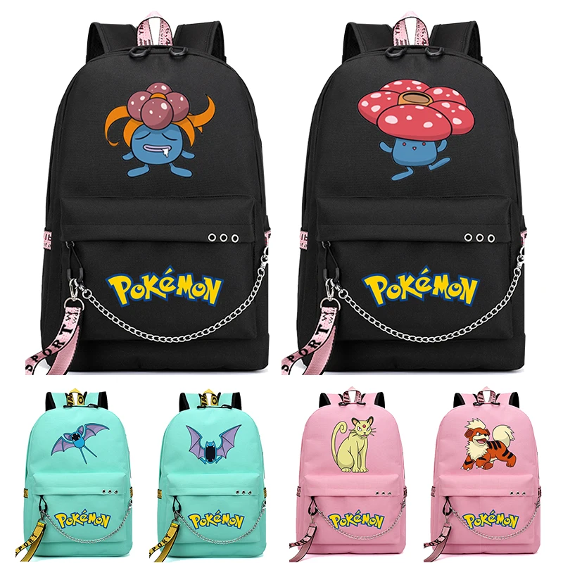 

Pokemon Laptop Snorlax Book Pack Women Backpack Waterproof Pikachu Gengar Mochilas Schoolbag Backpack for Student Female Girls