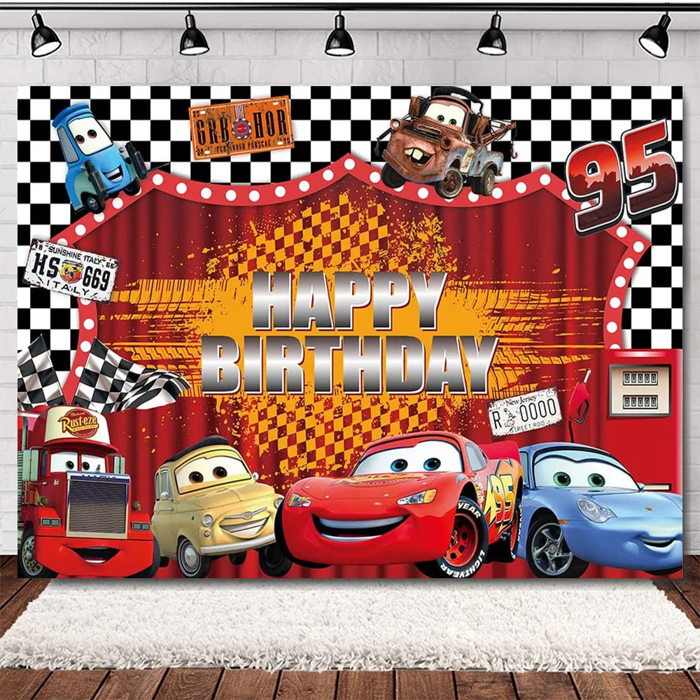 

Автомобили Молния Маккуин Велосипедные гонки Тема День рождения Украшение Фотография Фон реквизит Baby Shower Подарки для мальчиков