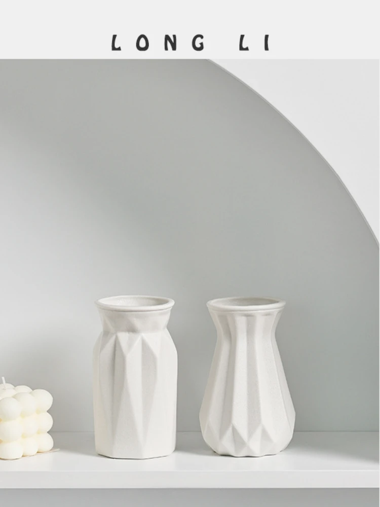 

Белая керамическая ваза, простой креативный домашний декор в скандинавском стиле, Современная декоративная ваза