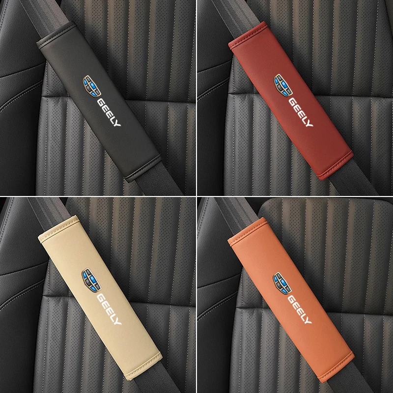 

1pcs For Geely Coolray X6 X7 EX7 Geometry C Emgrand Global Kulrey Decorate Seat Belt Leather Safety Belt Shoulder Cover interior