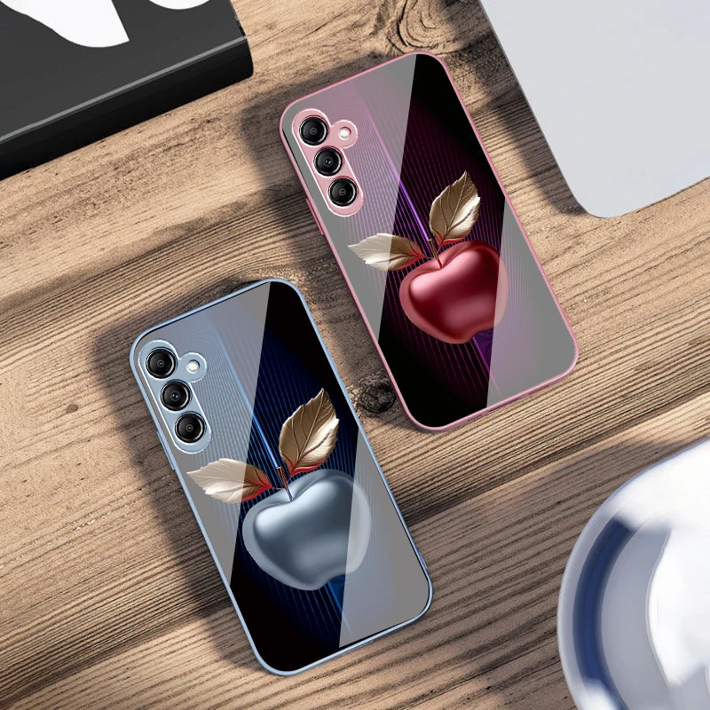 Чехол для телефона Samsung Galaxy A14 4G 20 30 52 20S 21S 22 32 33 34 42 50 51 53 54 70 71 72 73 5G из стекла с градиентным полосатым дизайном, цвет яблочная роза (art.: 3920ce50f55ee) - 3920ce50f55ee