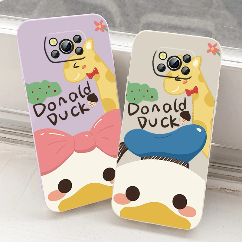 

Donald Duck and Daisy lovers Phone Case For Xiaomi Mi Poco X4 X3 C40 C31 C3 M4 M3 F4 F3 GT Pro NFC Soft Liquid Rope Cover