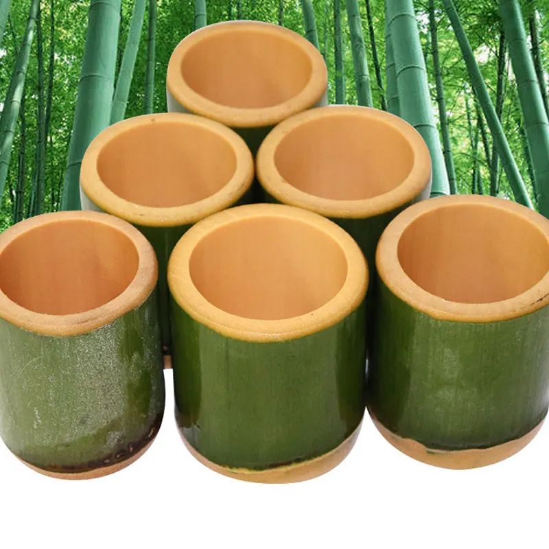 

1Pc Natural Bamboo Cup Home Decoration Keys Pens Storage Creative Bamboo Handmade Crafts Christmas Birthday Friend Gifts