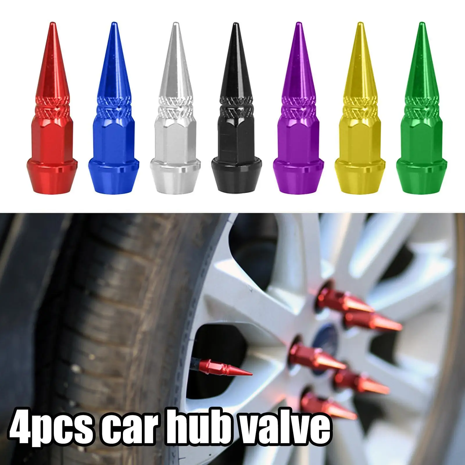 

4 шт. универсальные автомобильные шипы, клапаны для шин мотоцикла, автомобиля, велосипеда, форма шипа, пылезащитные колпачки клапанов для ши...