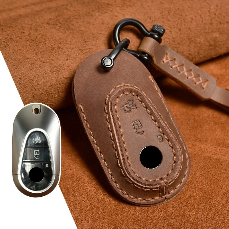 

Leather Car Remote Key Case Key Cover For Mercedes Benz 2021 C Class S Class W223 S350 S400 S450 S500 C200 C260 2021