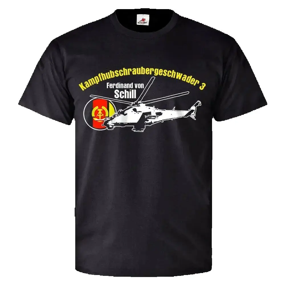 Футболка Ferdinand Von Schill Khg-3 NVA Mi-24D Hind Helicopter Squadron. Хлопковая мужская футболка премиум-класса с коротким рукавом и круглым вырезом, новая (art.: 3920cc2aa17df) - 3920cc2aa17df
