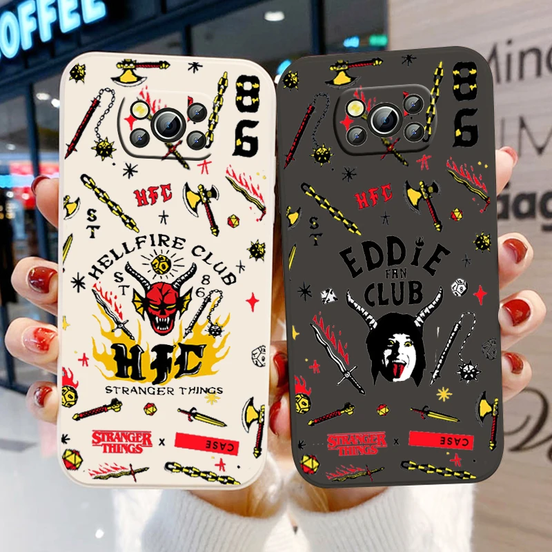 

Luxury Stranger Things Cool Phone Case For Xiaomi Mi Poco X4 X3 C40 C31 C3 M4 M3 F4 F3 GT Pro NFC Soft Liquid Rope Cover