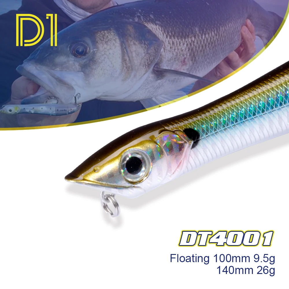 

D1 3pcs/lot Topwater WTD Popper&pencil Fishing Lure Snake Head Wobblers 100mm/140mm 9.5/26g 2020 Tackle Hard Baits DT4001