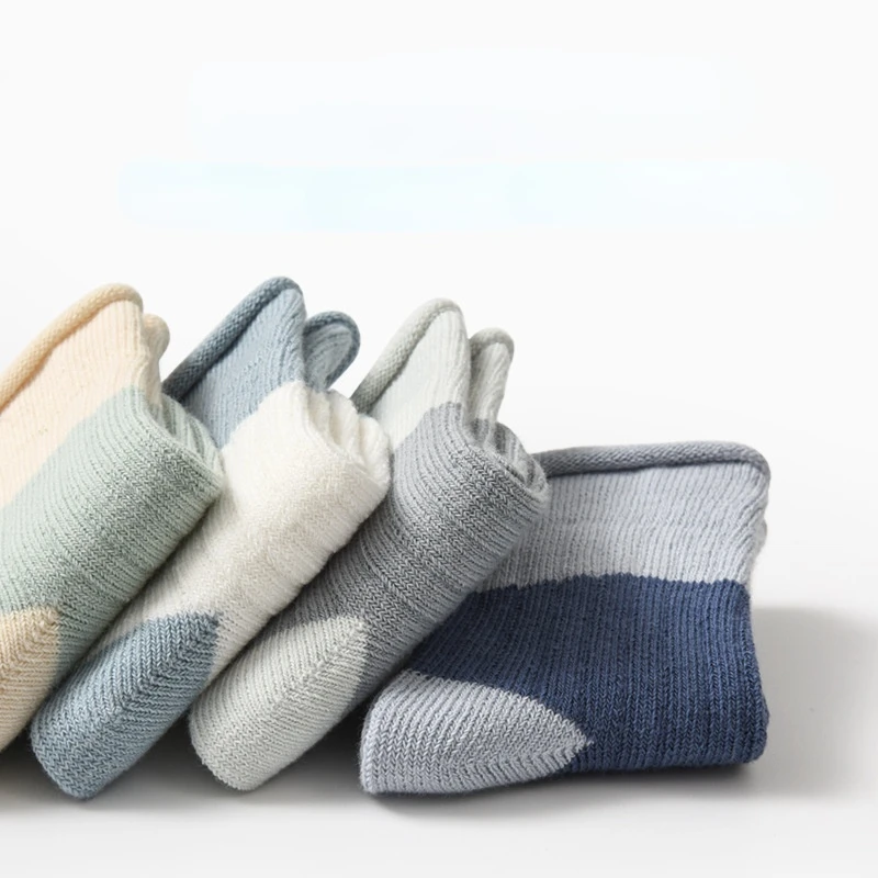 6Pairs Baby Socks Boys GirlsCotton Soft Newborn Babies Loose Comfortable Sock Kids School Sport Socks