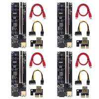 4pack pci e pcie riser 009s plus adapter pcie 1x 4x 8x 16x extender wire pcie usb 3 0 card sata for btc miner